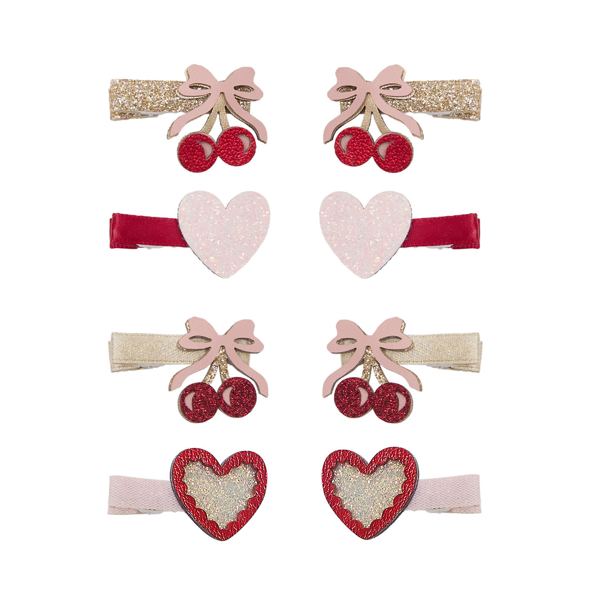 Pack 8 Mini Ganchos Fancy Cherries Pink Mimi&Lula - fundo branco