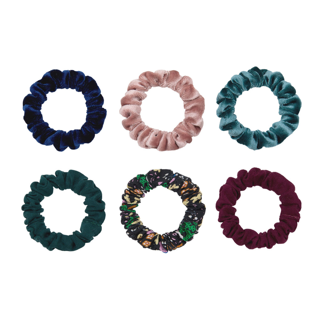 Pack 6 Scrunchies Assorted Skinny Dark Multi Mimi&Lula - fundo branco
