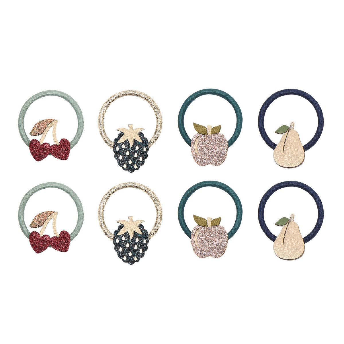 Pack 8 Mini Elásticos Winter Fruits Multi Mimi&Lula - fundo branco
