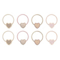Pack 8 Mini Elásticos Scalloped Heart Pink Mimi&Lula - fundo branco