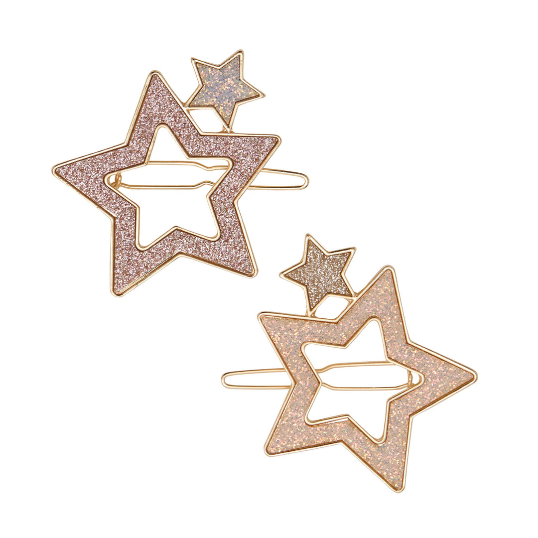 Pack 2 Ganchos Super Sparkle Star Snap Shimmer Mimi&Lula - fundo branco