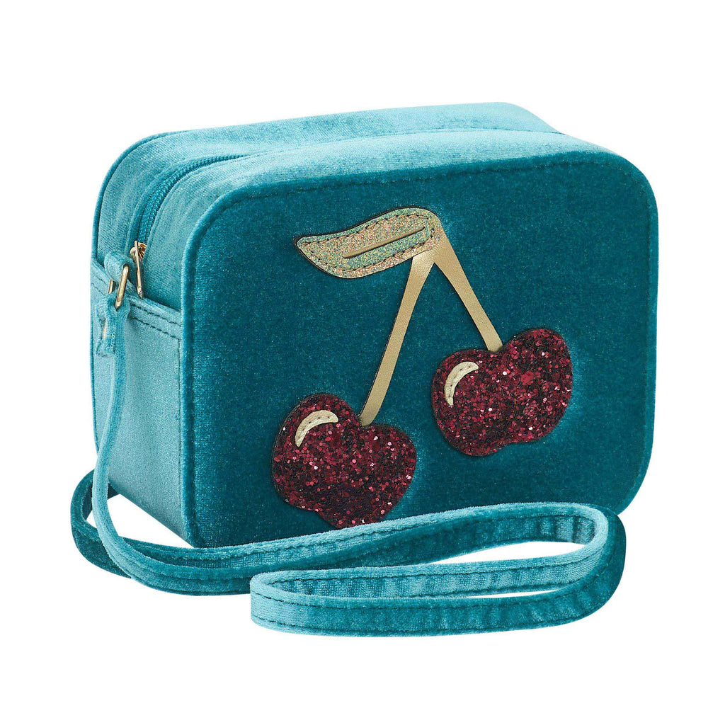 Mala Velvet Cherries Teal Multi Mimi&Lula - fundo branco