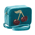 Mala Velvet Cherries Teal Multi Mimi&Lula - fundo branco