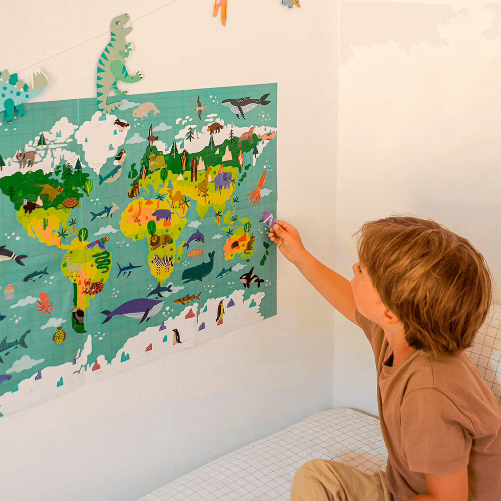 Giant Poster | 100 stickers | Mapa Mundo