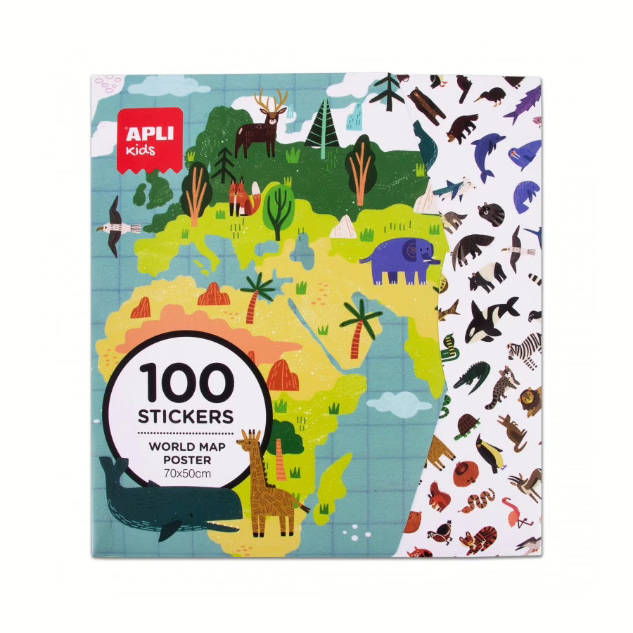 Giant Poster | 100 stickers | Mapa Mundo