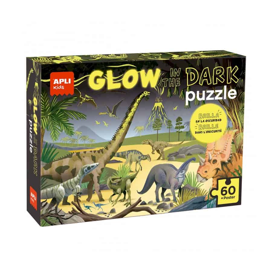 Puzzle | Fluorescente | Dinos | 60 Peças