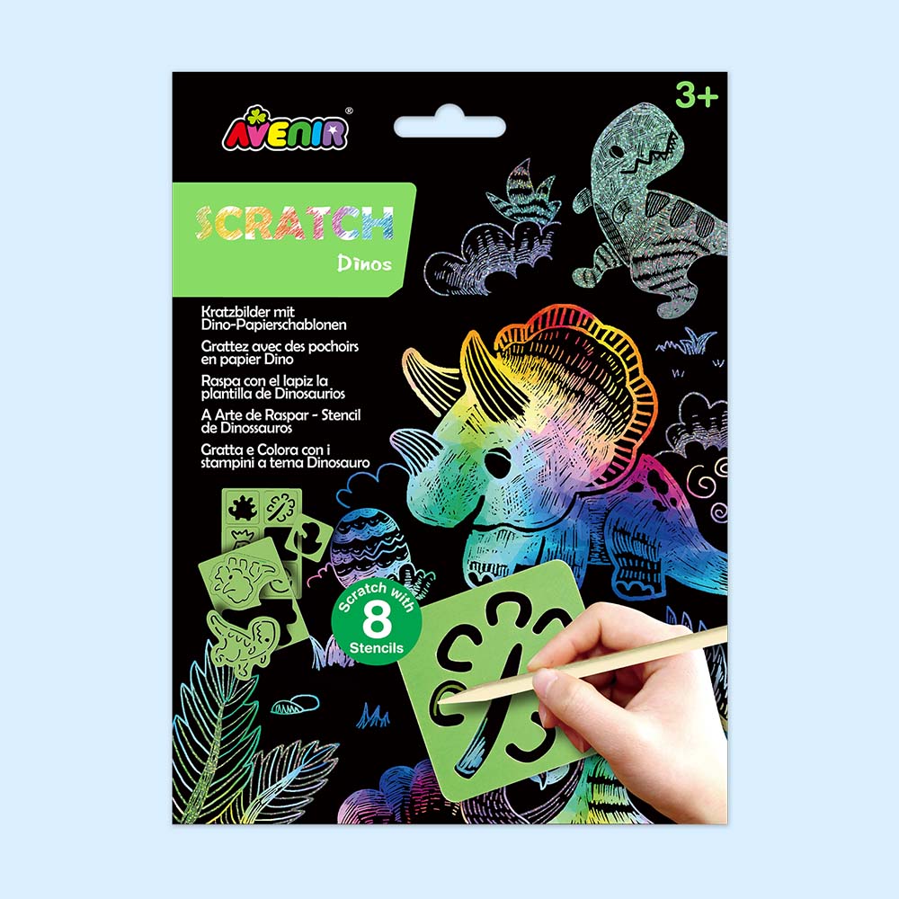 Avenir Scratch with Stencil – Dinos – imagem 2