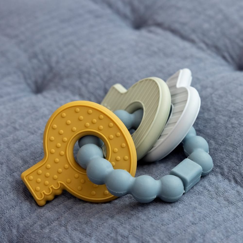 Mordedor de Silicone | Chaveiro Azul - Little Dutch