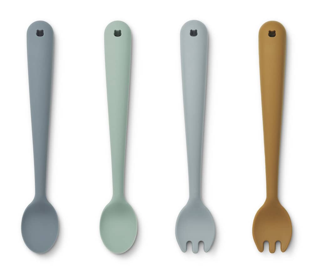 Pack 4 Silicone Spoon | Shea | Whale blue multi mix