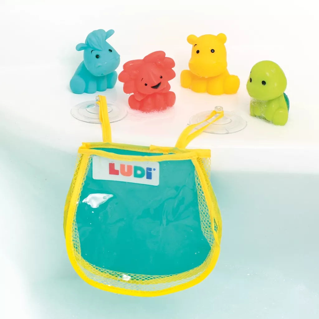 Brinquedos de Banho e Bolsa de Rede com Ventosas