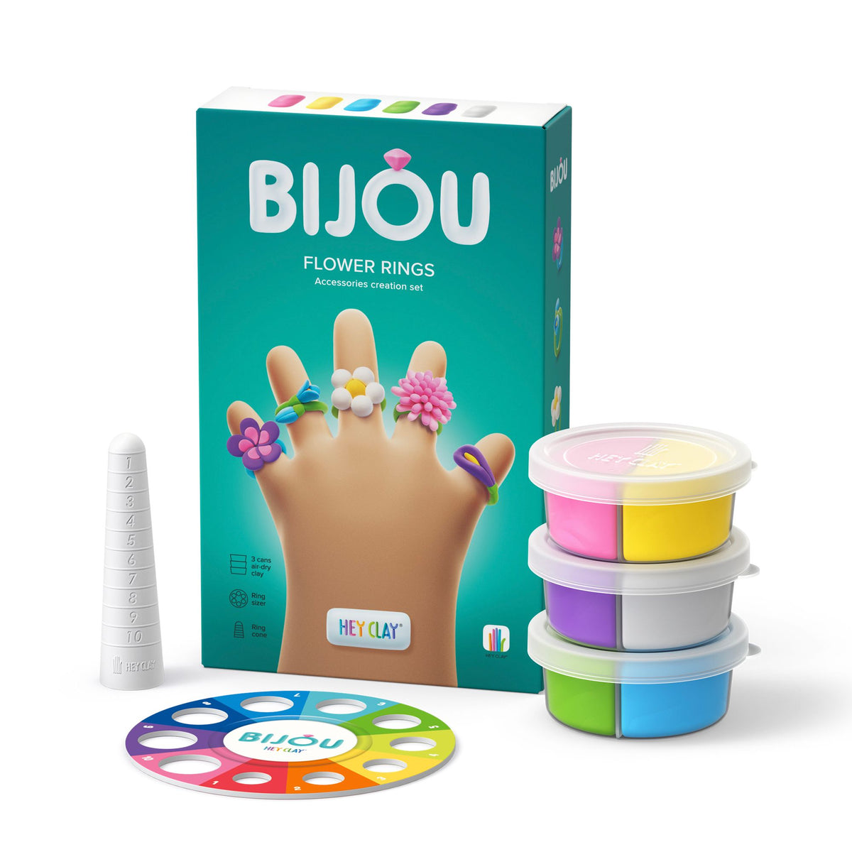 Plasticina Flower Rings Bijou Hey Clay