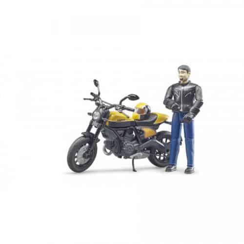 Mota Ducati Scrambler com piloto