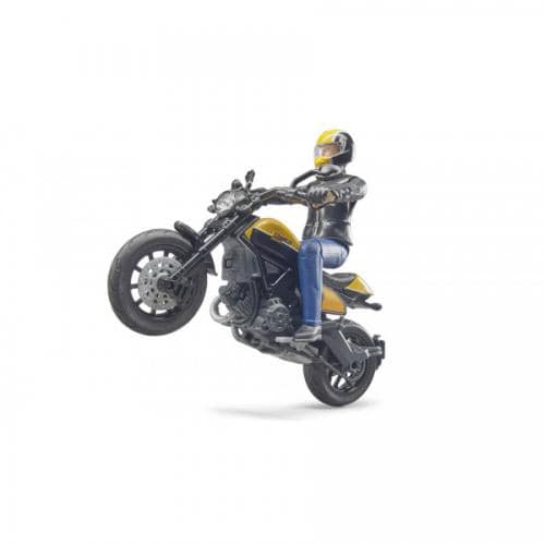 Mota Ducati Scrambler com piloto