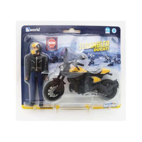 Mota Ducati Scrambler com piloto