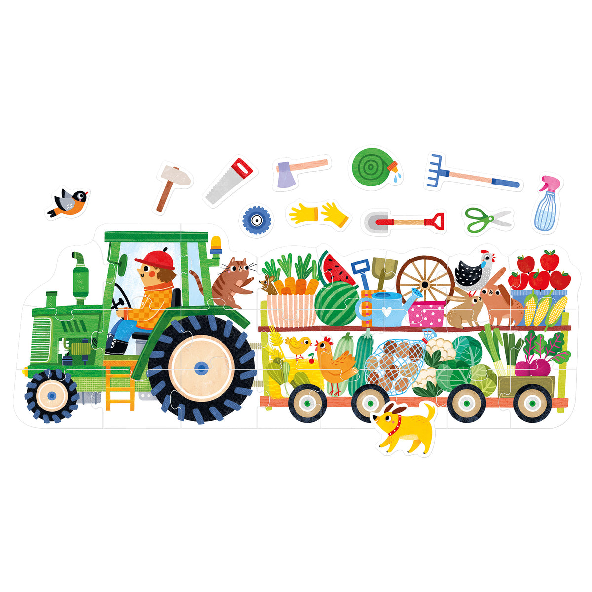 Play-as-You-Go Puzzle Tractor 24 Peças Banana Panda - imagem 3