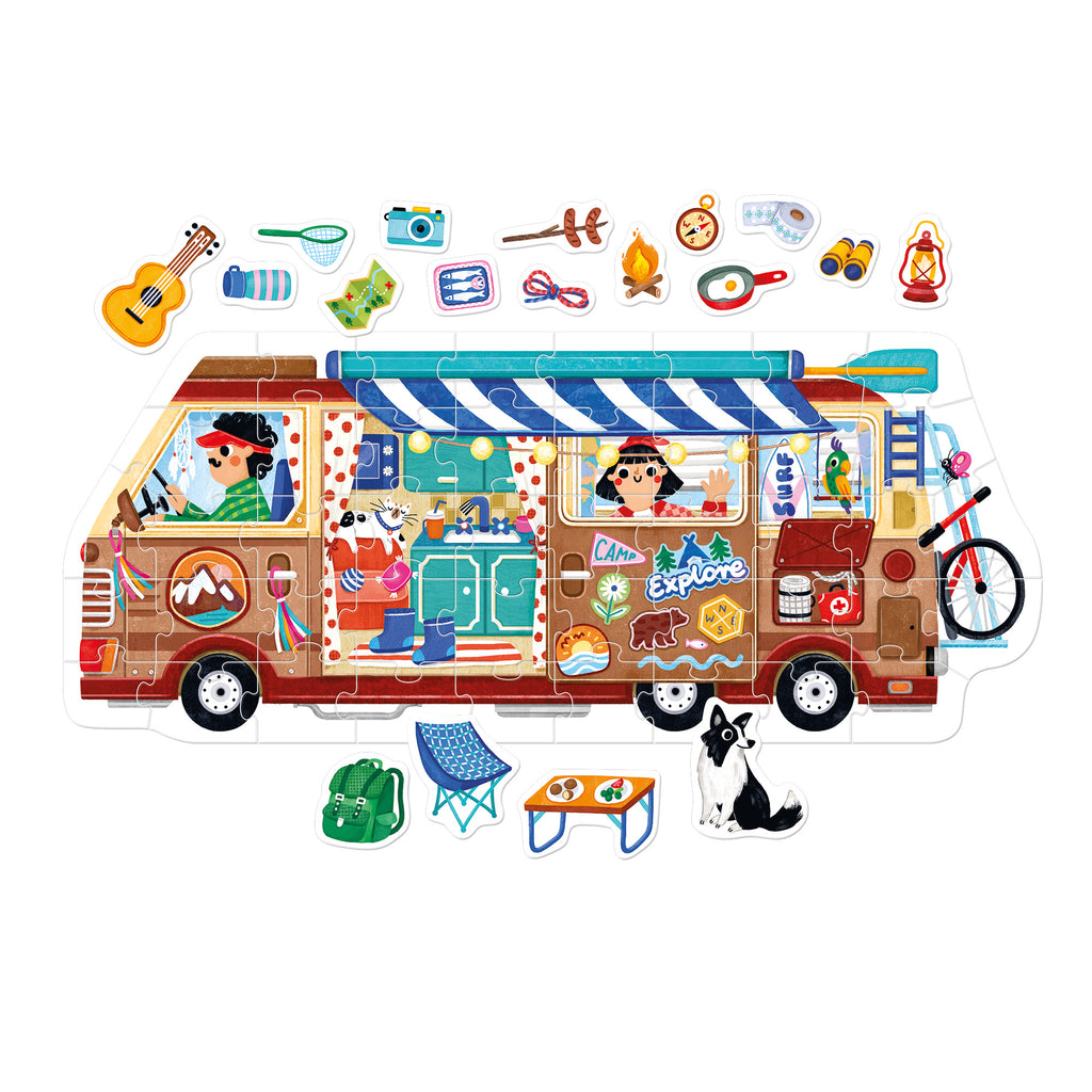 Play-as-You-Go Puzzle Camper Van 45 Peças Banana Panda - imagem 2