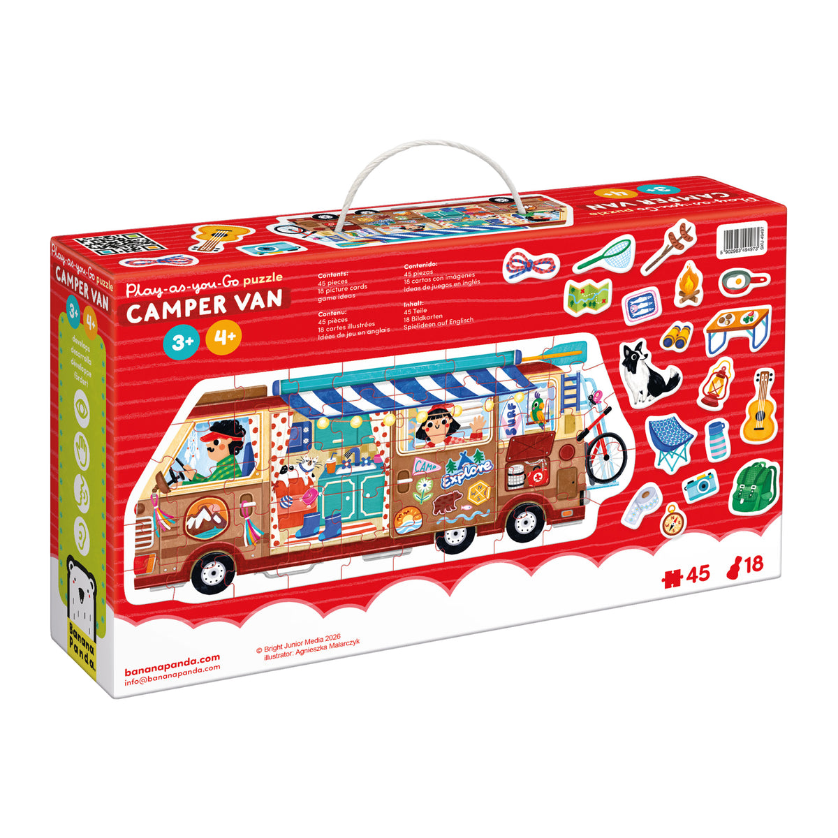 Play-as-You-Go Puzzle Camper Van 45 Peças Banana Panda - imagem 7