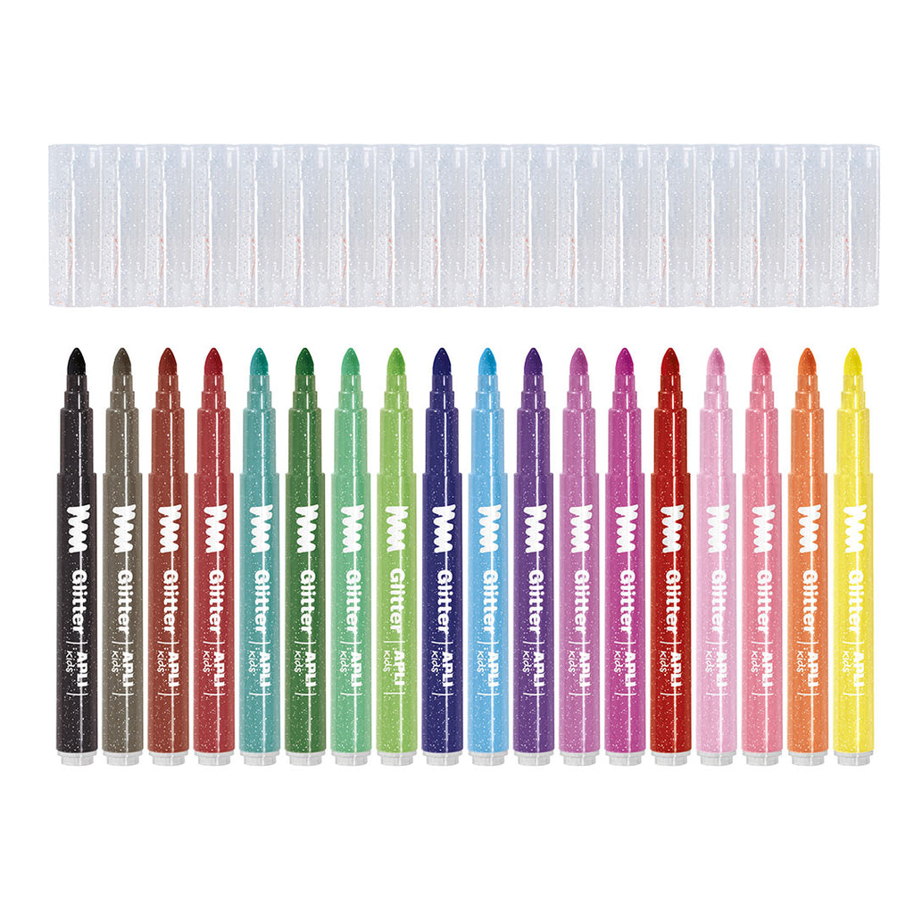 Canetas de Feltro | Glitter | 18 Cores