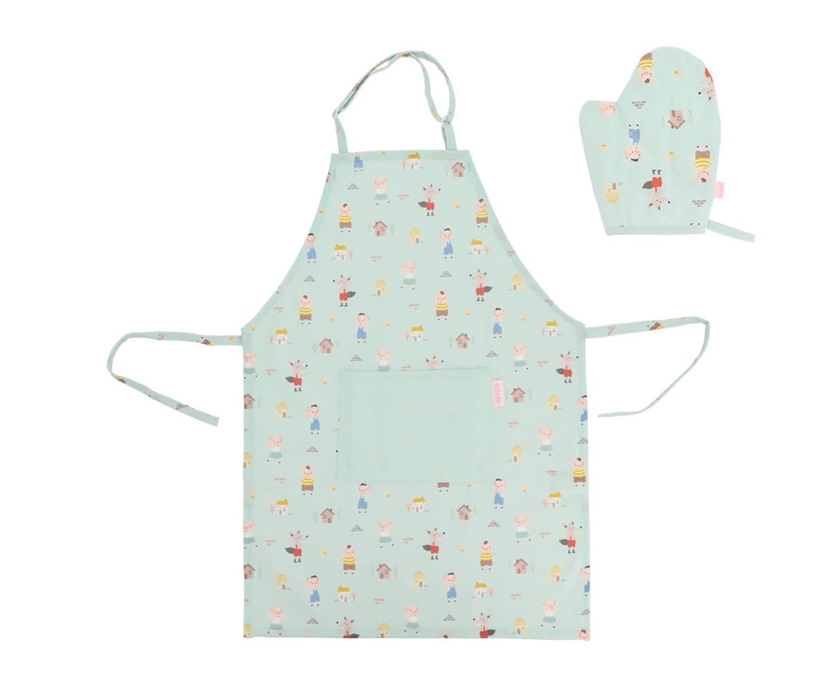 Conjunto de Avental e Luva | Three Little Pigs