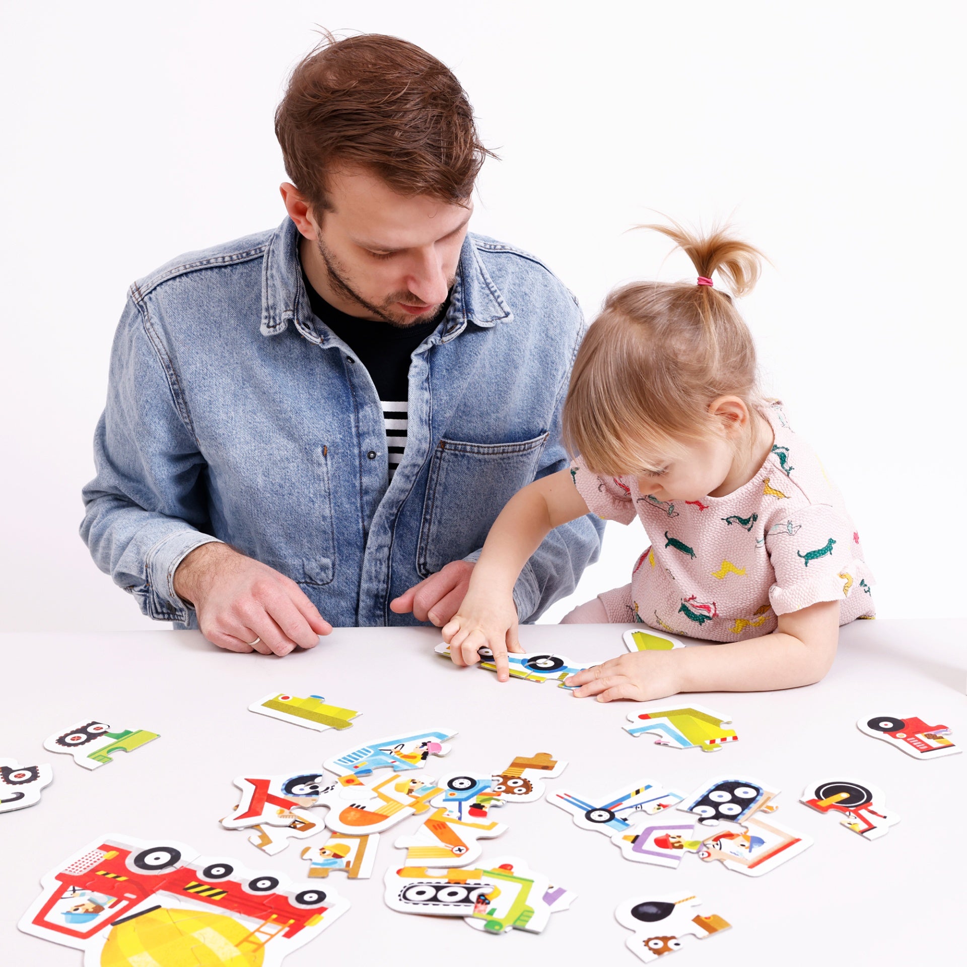 Progressive Puzzles | Construction Vehicles