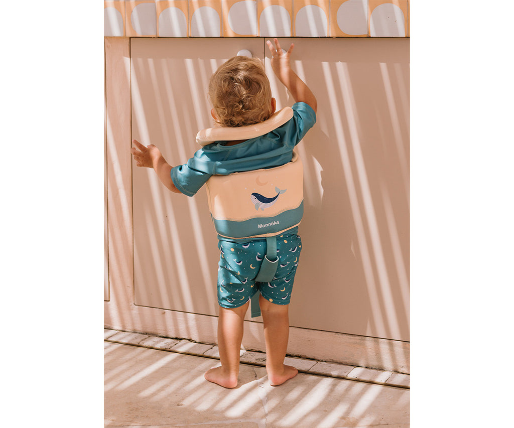 Colete Flutuador de Aprendizagem | Whale Teal | 1-2 Anos