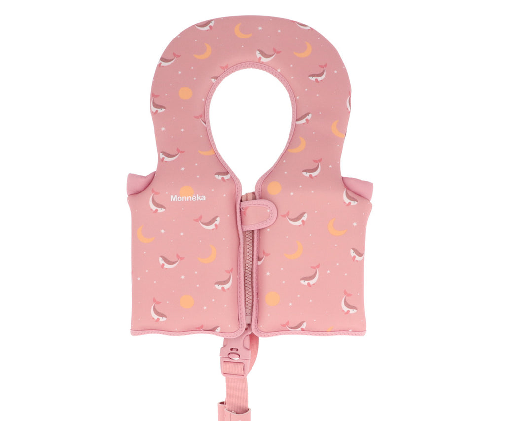 Colete Flutuador de Aprendizagem | Whale Pink | 1-2 Anos