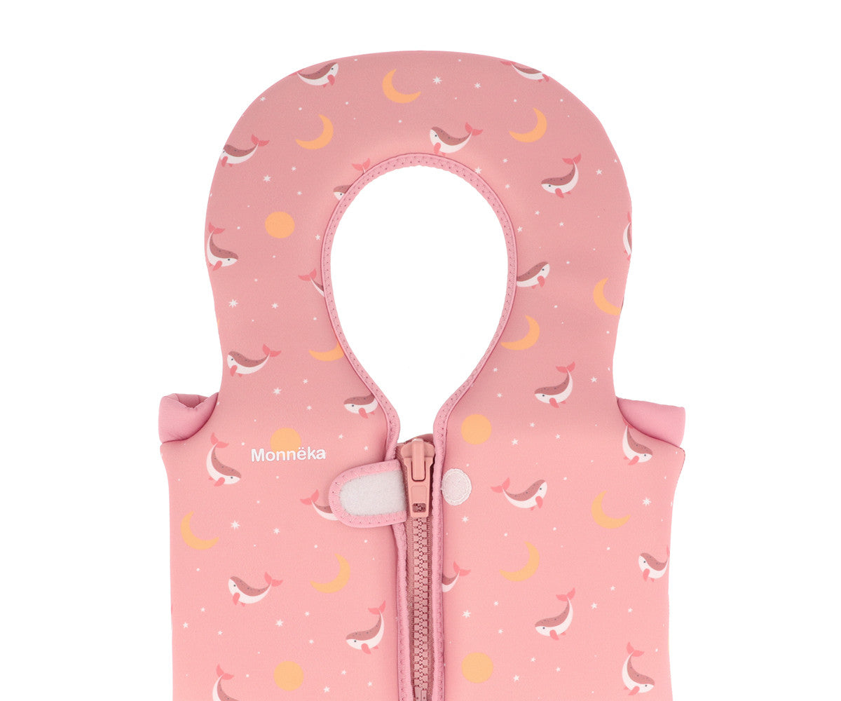 Colete Flutuador de Aprendizagem | Whale Pink | 1-2 Anos