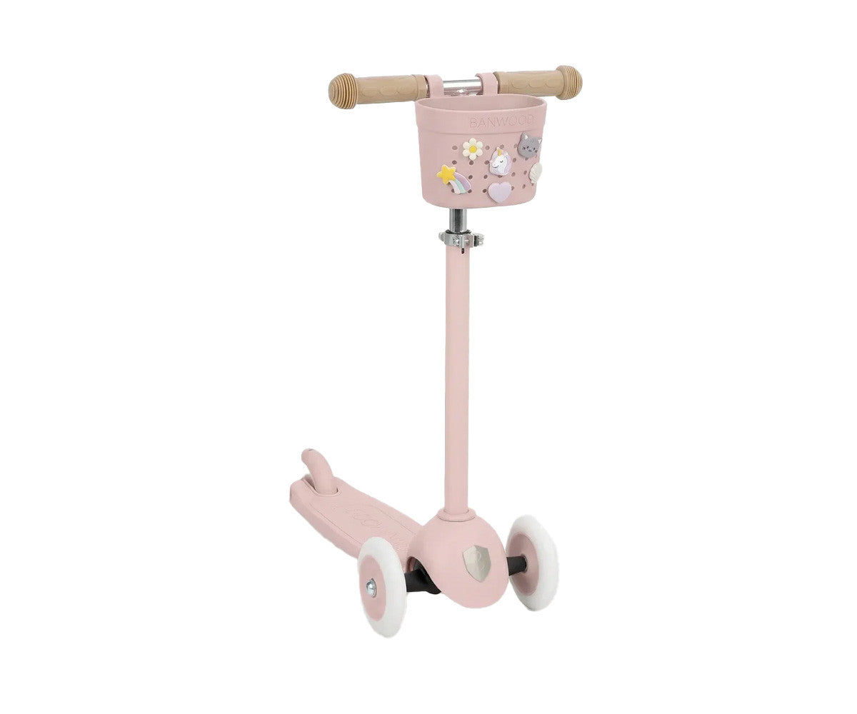 Trotinete Eco | Cesta | Pin & Ride Faded Pink y Pines Magia