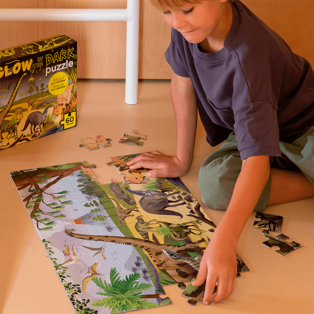 Puzzle | Fluorescente | Dinos | 60 Peças