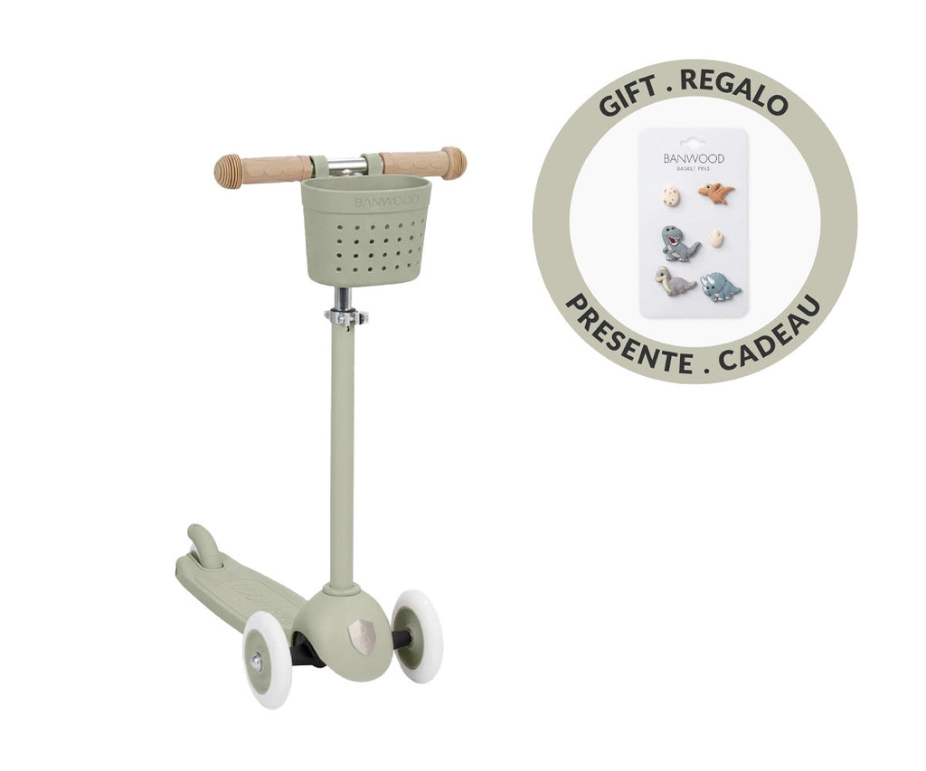 Trotinete Eco | Cesta | Ride Olive y Pines Dinosaurios
