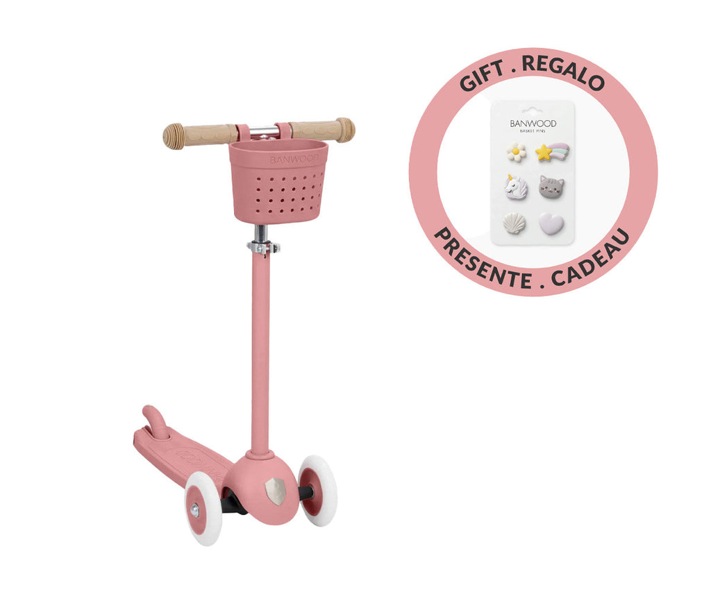 Trotinete Eco | Cesta | Pin & Ride Raspberry y Pines Magia