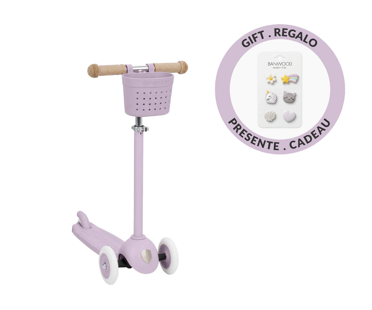 Trotinete Eco | Cesta | Pin & Ride Lavender y Pines Magia
