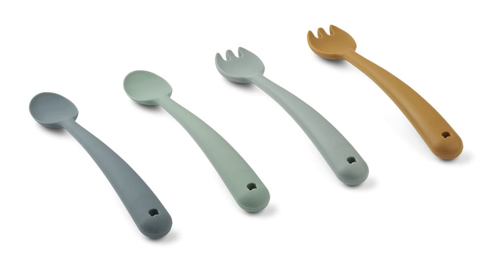 Pack 4 Silicone Spoon | Shea | Whale blue multi mix