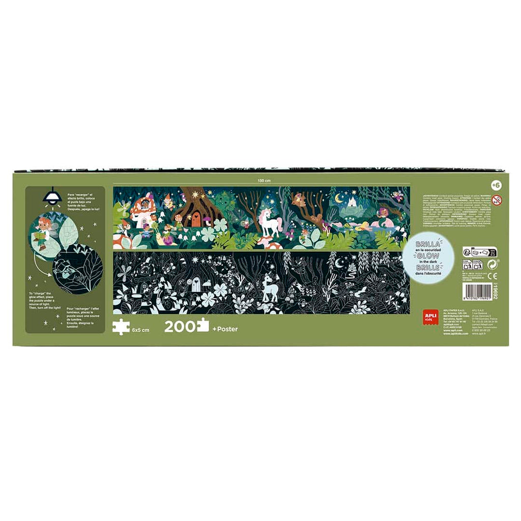 Puzzle | Fuorescente | Floresta Mágica | 200 Peças
