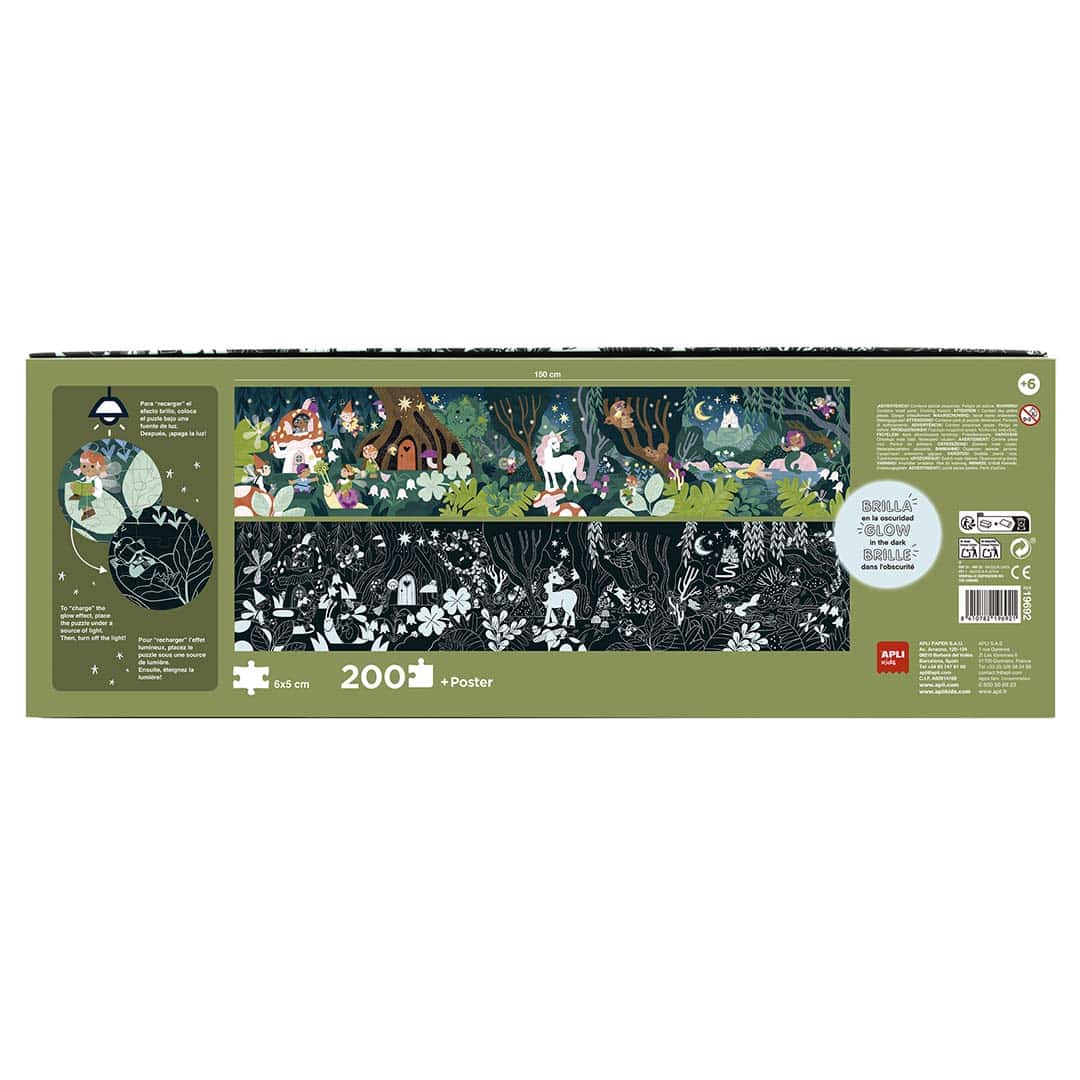 Puzzle | Fuorescente | Floresta Mágica | 200 Peças
