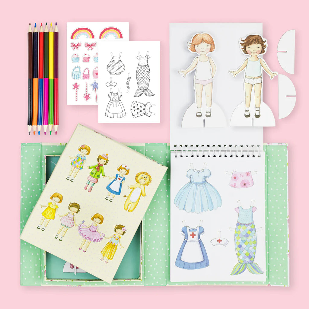 Kit Bonecas de Papel Vintage