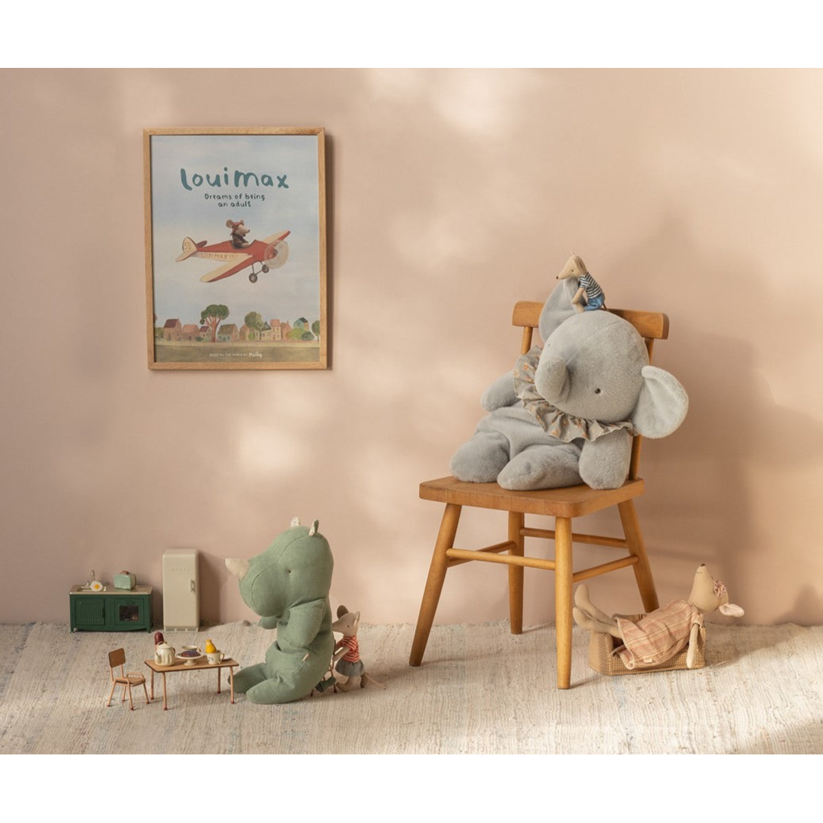 Rinoceronte de Peluche Médio Sage – Safari Friends Maileg - imagem 6