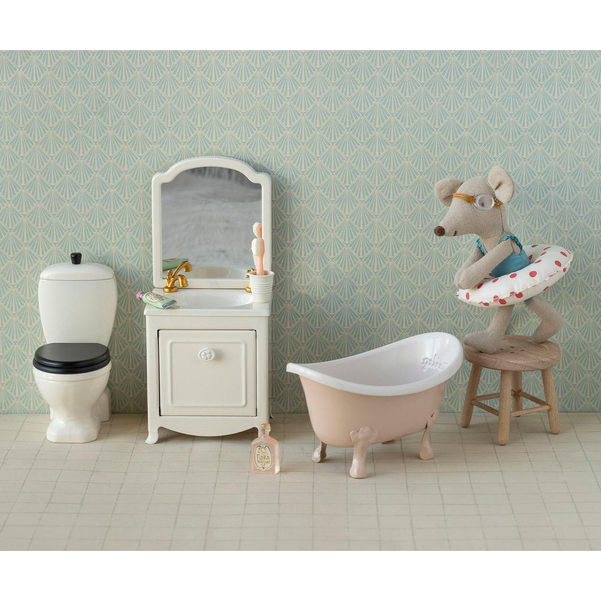 Banheira Vintage Mouse Rose Maileg - imagem 5