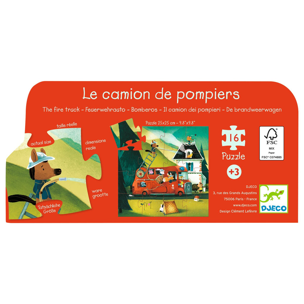 Puzzle 16 peças Camião Bombeiros