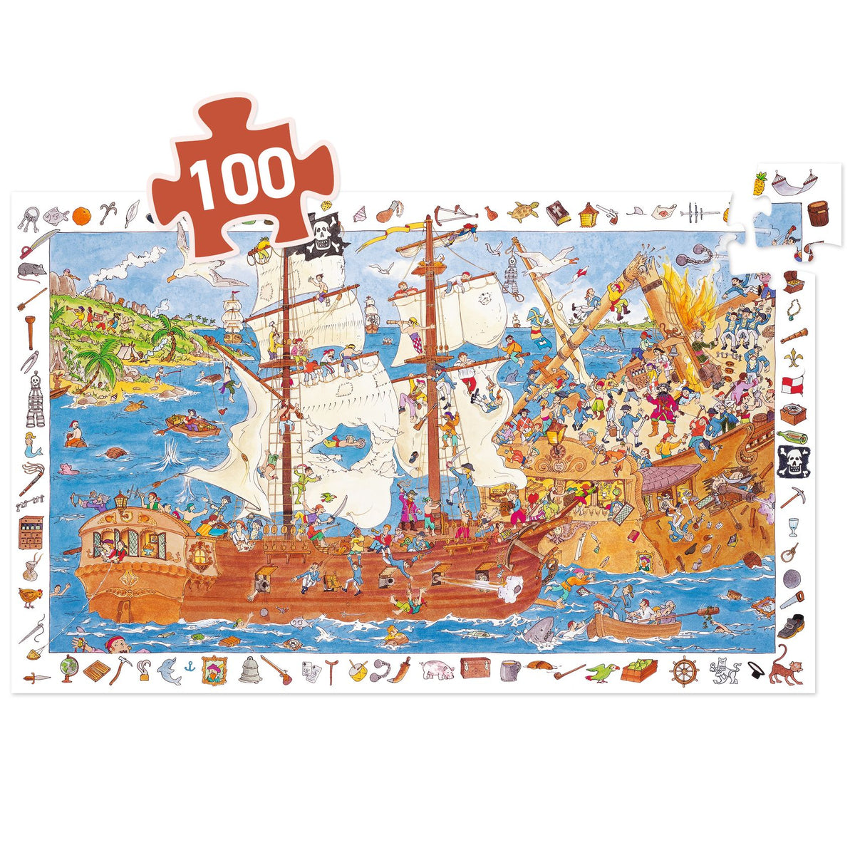 Puzzle de Observação | Piratas | 100 Peças