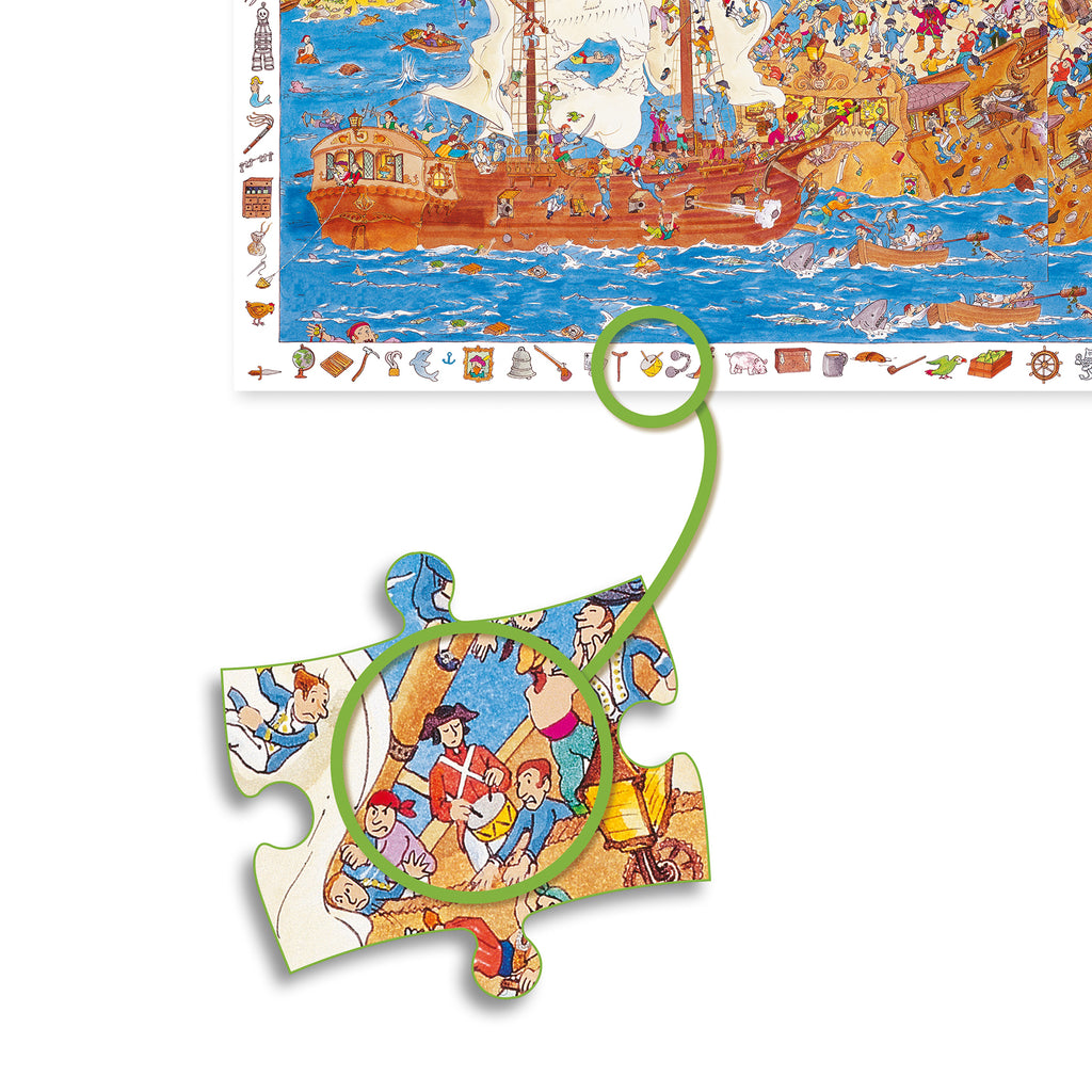 Puzzle de Observação | Piratas | 100 Peças