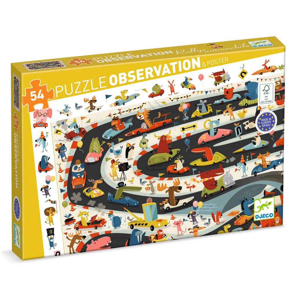 Puzzle de Observação | Rally de Carros | 54 Peças