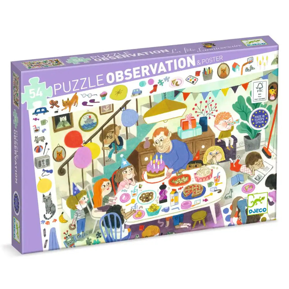 Puzzle de Observação | Festa de Aniversário | 54 Peças