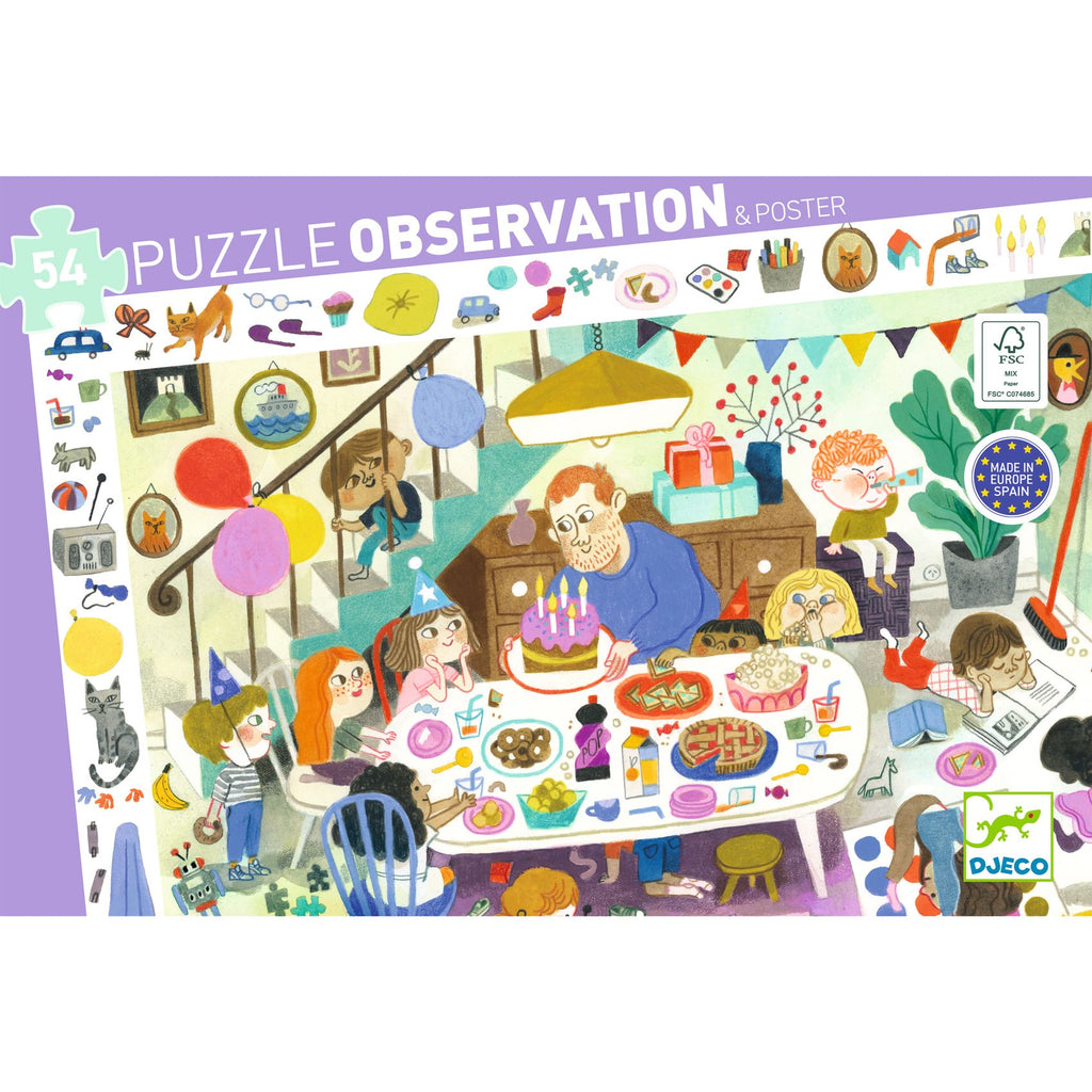 Puzzle de Observação | Festa de Aniversário | 54 Peças