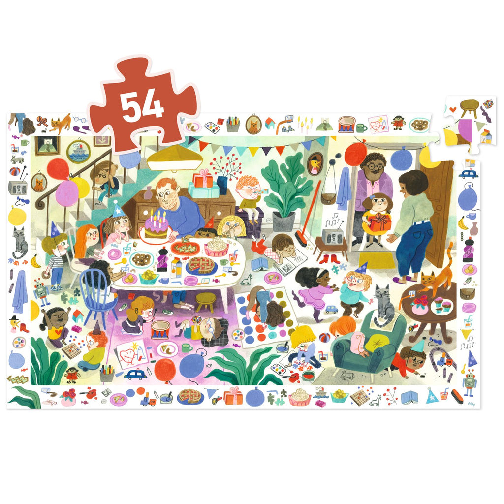 Puzzle de Observação | Festa de Aniversário | 54 Peças