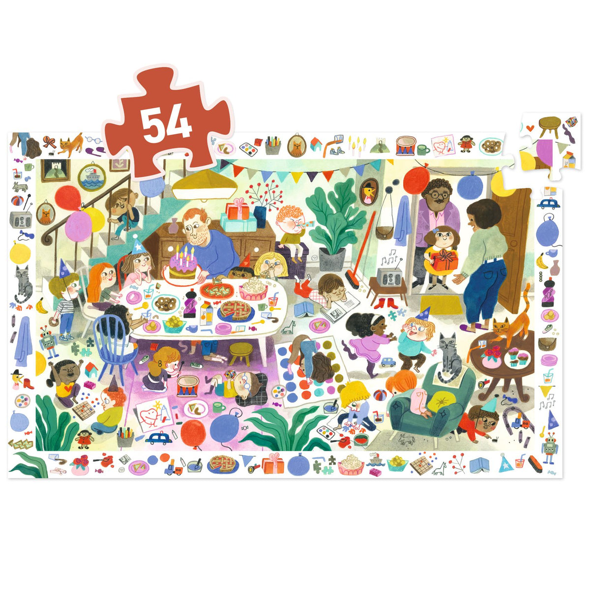 Puzzle de Observação | Festa de Aniversário | 54 Peças