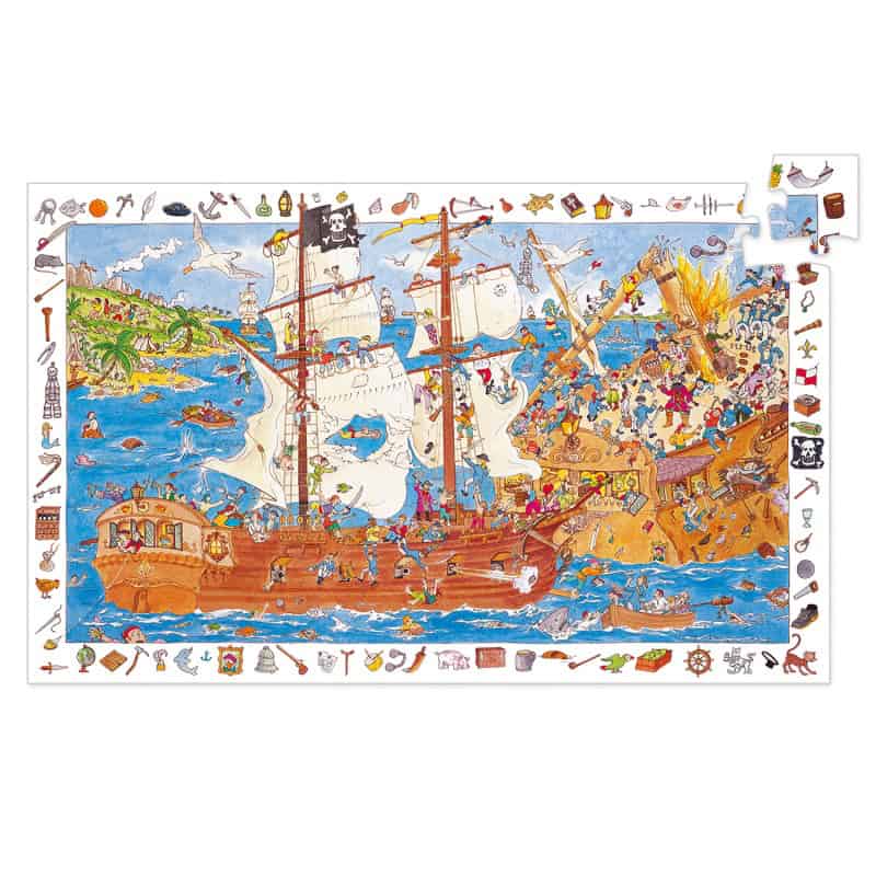 Puzzle de Observação | Piratas | 100 Peças