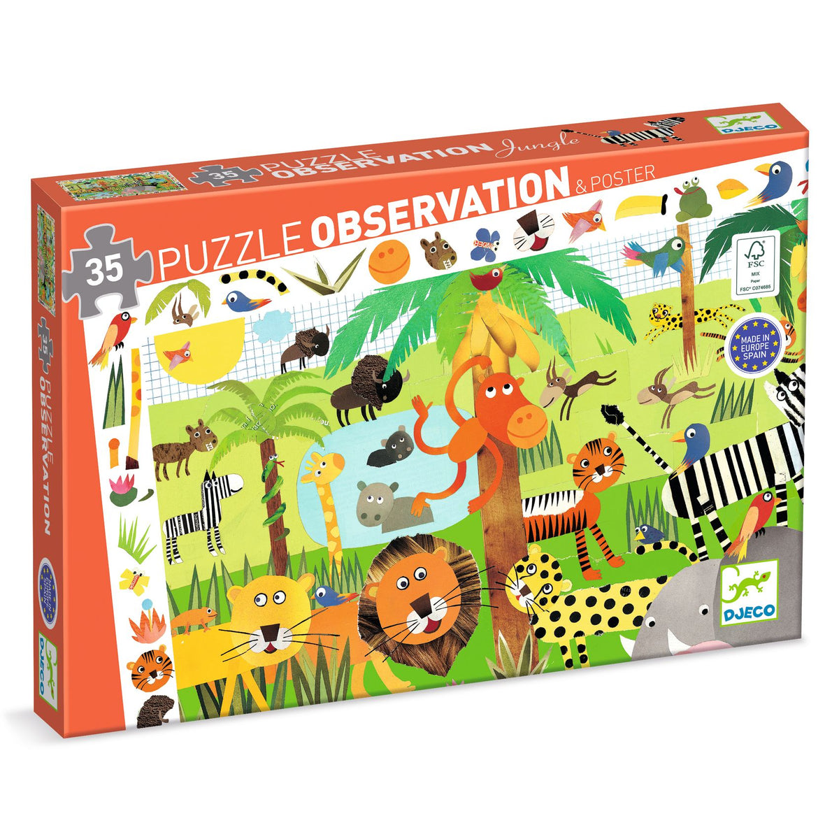 Puzzle de Observação | Selva | 35 Peças