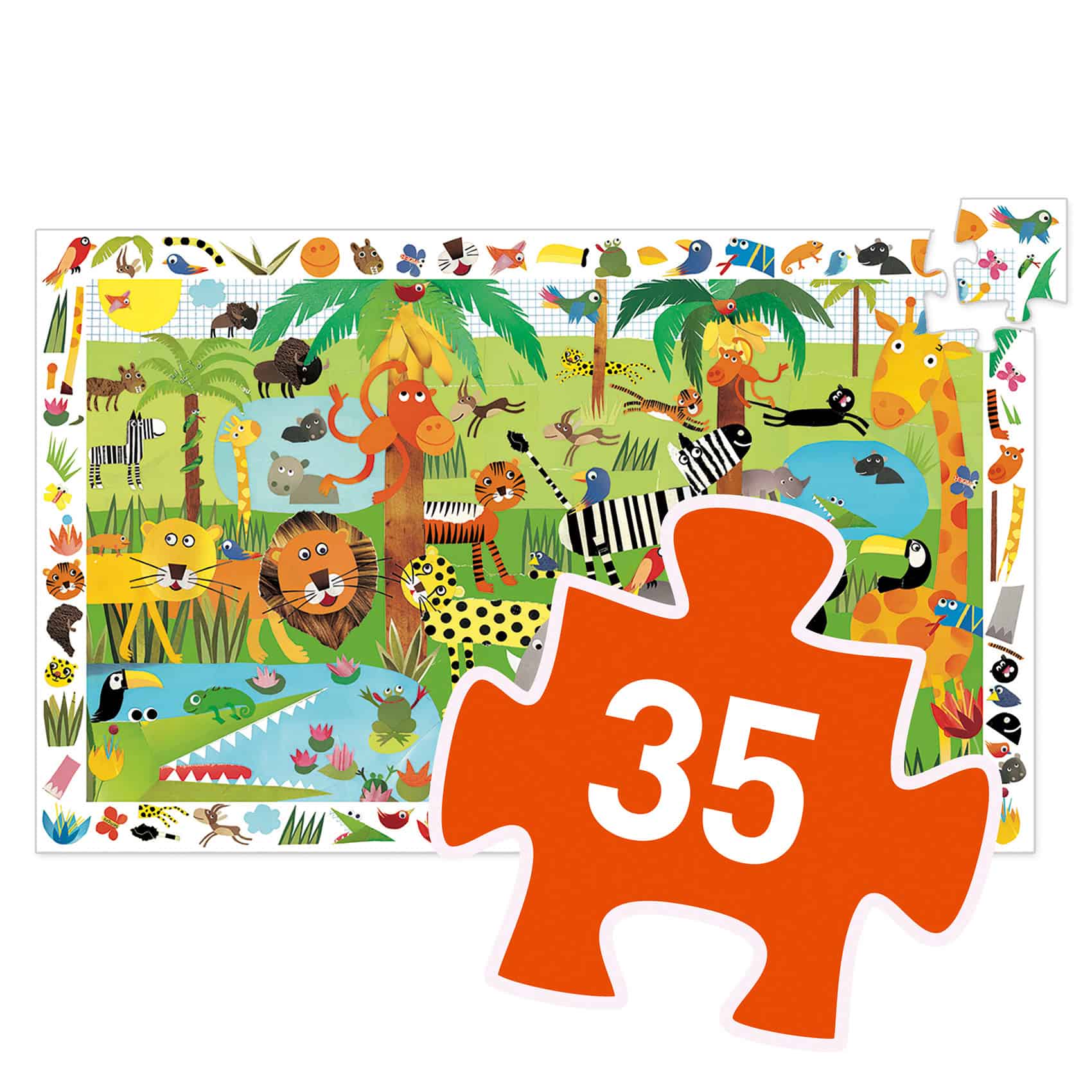 Puzzle de Observação | Selva | 35 Peças