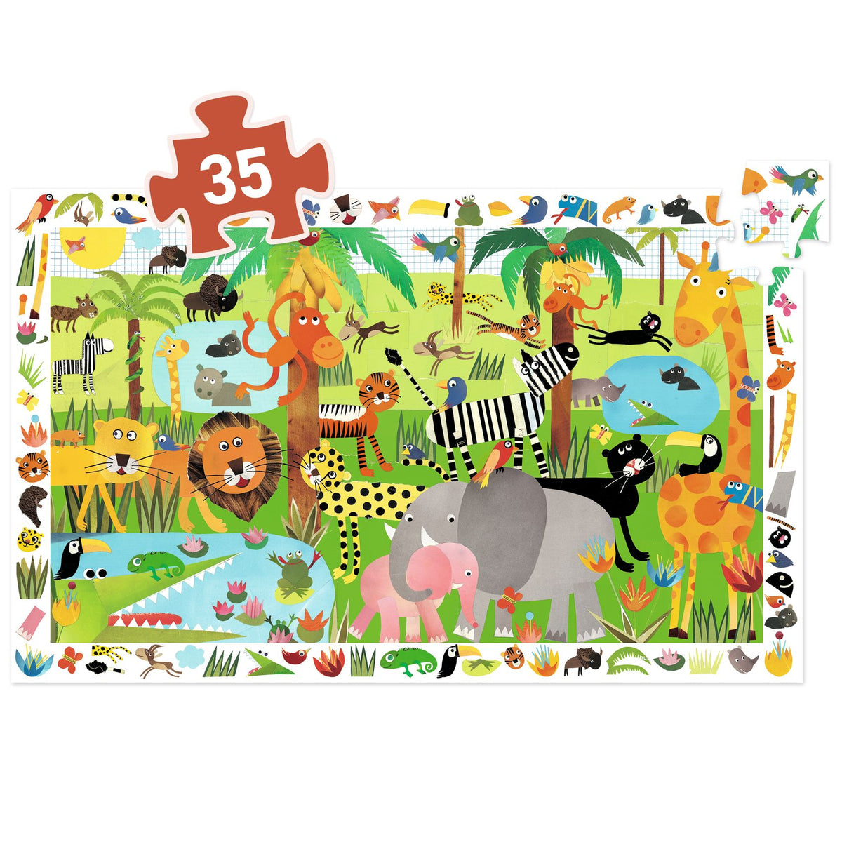Puzzle de Observação | Selva | 35 Peças
